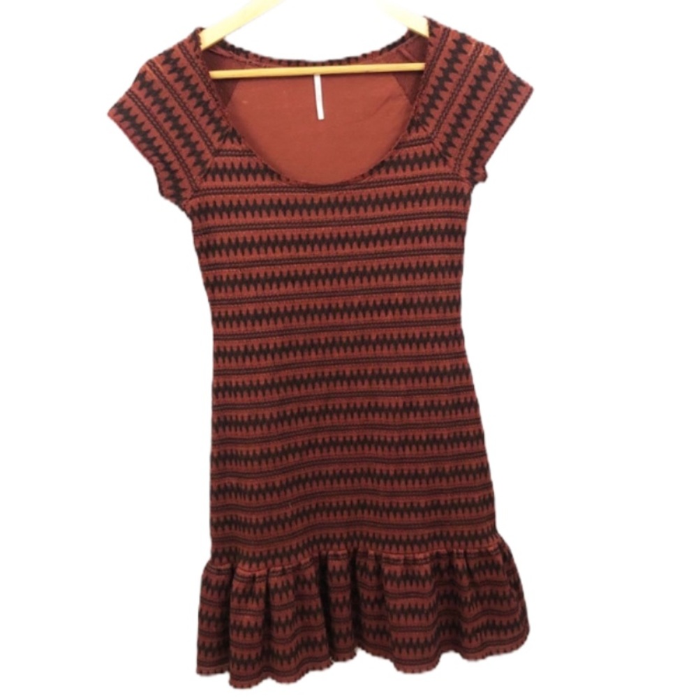 Free People Striped Ruffle Hem Dress